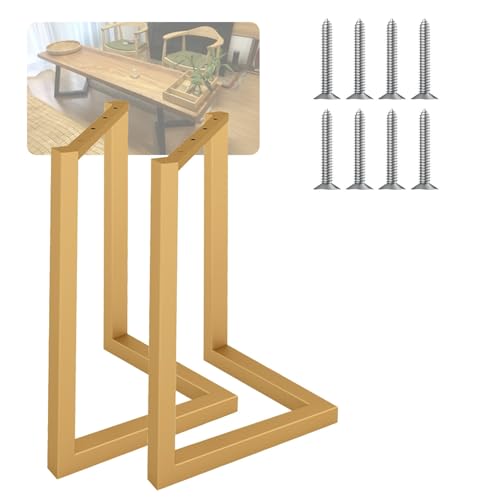 Möbelbeine aus Metall, 2er-Set, verstellbare Stützfüße für Couchtisch, Bank, Marmor und Tischplatten, Gold-Finish, 40 x 68 cm (B x H) von SXNFSX