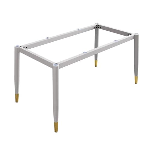 Möbelbeine aus Metall, Rahmen für Küchen-/Esstische, Moderne Schreibtischbasis für Marmor, Glas oder Holzplatte, mit Saugnapf und Schraube, 110 cm x 55 cm x 72 cm, Weißgold von SXNFSX