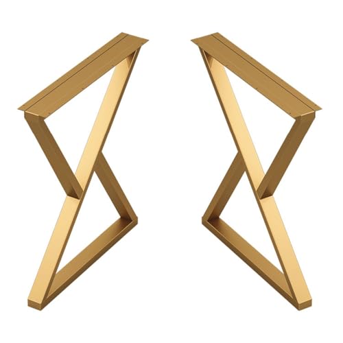 SXNFSX Möbelbeine aus Metall, 2er-Set, dreieckige Form, verstellbare Tischbeine für Esstisch, Couchtisch, Schreibtisch, Gold, Breite 30 x Höhe 62 cm von SXNFSX