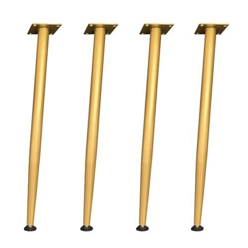 SXNFSX Schräge Möbelbeine aus Metall, 4er-Set, 43 cm, robuste Esstischbeine aus Stahlrohr, Möbelstützfüße, Ersatzbeine, Gold-Finish, 72 cm Höhe von SXNFSX