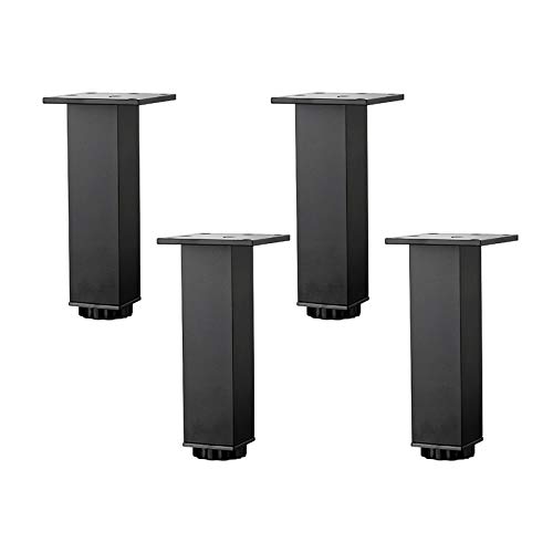 SXNFSX Verstellbare Möbelbeine aus Aluminiumlegierung für Sofa, Couchtisch, Badezimmerschrank, quadratisches Design, Mattschwarz, 15 cm Höhe, 4er-Set mit Schrauben SXNFSX Verstellbare Möbelbeine aus Aluminiumlegierung für Sofa, Couchtisch, Badezimmerschrank, quadratisches Design, Mattschwarz, 15 cm Höhe, 4er-Set mit Schrauben von SXNFSX