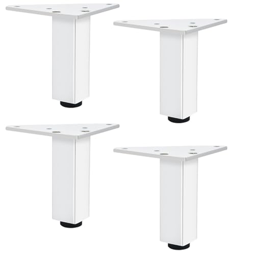 SXNFSX Verstellbare Tischbeine, 4er-Set, runde Möbelfüße aus Aluminiumlegierung, 6–40 cm, perfekt für Küche, Fernsehständer, Badezimmerschränke – inklusive Schrauben, 10 cm Höhe von SXNFSX