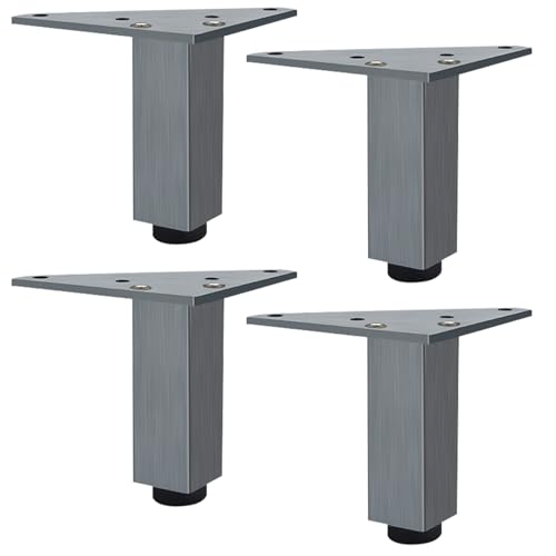 SXNFSX Verstellbare Tischbeine, 4er-Set, runde Möbelfüße aus Aluminiumlegierung, Höhe 6–40 cm, ideal für Küche, Fernsehständer, Badezimmerschränke – inklusive Schrauben, 8 cm/3,1 Zoll von SXNFSX