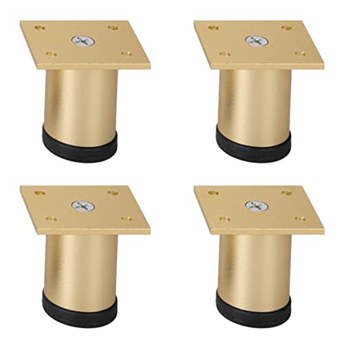 SXNFSX Verstellbare goldene Möbelbeine 6–40 cm, 120 mm Küchenfüße, Schrankfüße aus eloxiertem Aluminium, 4er-Pack, Ø 38 mm, perfekt für modernes Dekor, werten Sie Ihren Wohnstil auf von SXNFSX
