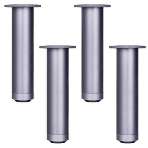 SXNFSX Verstellbare runde Tischbeine, Aluminiumlegierung, gebürstetes Finish, Höhe: 8–30 cm, Möbelfüße 4er-Set mit Schrauben, ideal für Konsolentische, Couchtische oder Schreibtische SXNFSX Verstellbare runde Tischbeine, Aluminiumlegierung, gebürstetes Finish, Höhe: 8–30 cm, Möbelfüße 4er-Set mit Schrauben, ideal für Konsolentische, Couchtische oder Schreibtische von SXNFSX