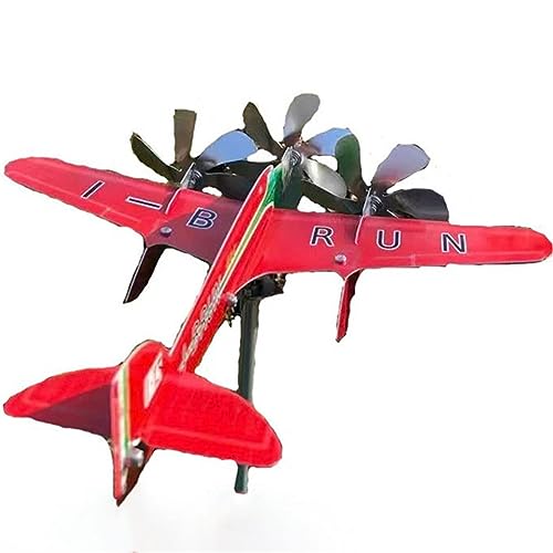 SXNFSX Wetterfahnen für Yard Plane, Eisen 3D Flugzeug Windmühle, Outdoor Garten Dekoration Wetterfahnen, Rotes Finish 13 * 12 Zoll von SXNFSX