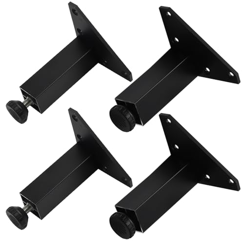 Verstellbare Möbelbeine 15 cm – 4er-Set, Tischfüße aus schwarzer Aluminiumlegierung, Höhe 6–50 cm, eloxiertes Finish, perfekt als Ersatz für Sofas und Couchtische von SXNFSX