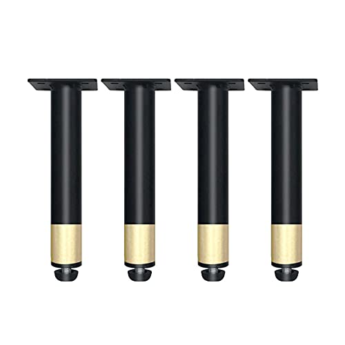 Verstellbare Möbelbeine im modernen Stil in Schwarz/Gold, Ersatzfüße aus Metall für Nachttisch, Fernsehschrank, Couchtisch, Bank, Verschiedene Größen (14,5 cm/5,7 Zoll) von SXNFSX