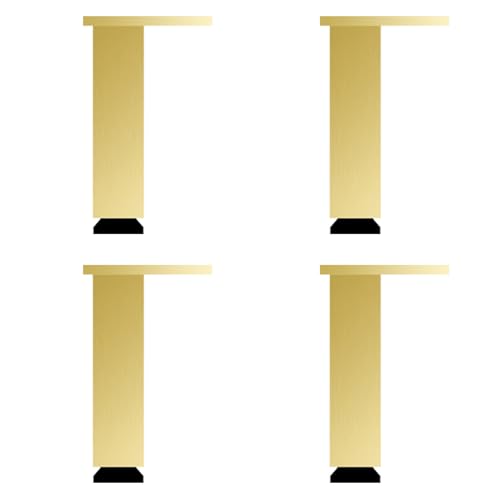 Verstellbare goldene Möbelbeine – 4er-Set quadratische Tischbeine – 6–50 cm Höhe – Aluminiumlegierung – eloxiertes Finish – perfekt für Sofas und Couchtische – 2,4 Zoll Höhe von SXNFSX