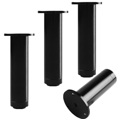 Verstellbare runde Tischbeine, 8–30 cm Höhe, Aluminiumlegierung, gebürstetes Finish, 4er-Set, Möbelfüße für Konsolentisch, inklusive Schrauben, Starke und langlebige Unterstützung Verstellbare runde Tischbeine, 8–30 cm Höhe, Aluminiumlegierung, gebürstetes Finish, 4er-Set, Möbelfüße für Konsolentisch, inklusive Schrauben, Starke und langlebige Unterstützung von SXNFSX