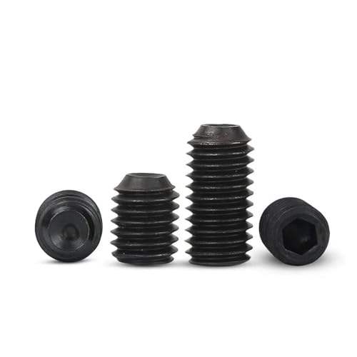 10/50 Stück M2 M2.5 M3 M3.5 M4 M5 M6 M8 DIN916 Schwarzer Stahl der Güteklasse 12.9 mit Innensechskant und Ringschneide, Madenschrauben-Set(18mm,M2.5 50pcs) von SXPXP