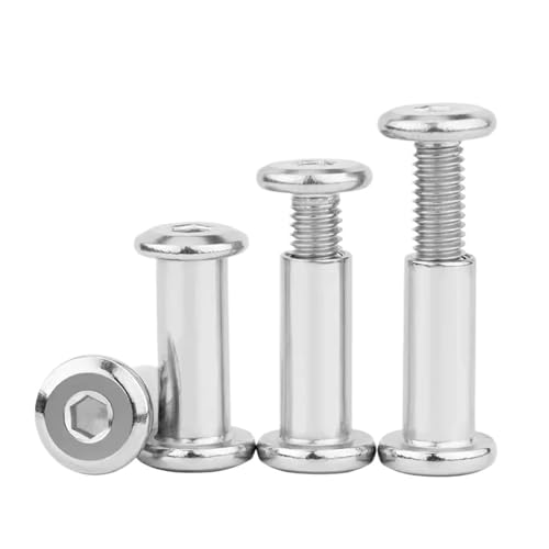 M3 M4 M5 M6 304 Edelstahl Innensechskant Flachkopf Kantenfase Verriegelungssplintschrauben Schrauben und Muttern Set for Möbel(M4x30mm 20sets) von SXPXP