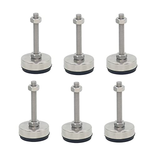 Robuste Möbel-Nivellierfüße, 304 verstellbare Möbelbein-Nivellierer mit Gummisohlen, Werkbänke, robuste Korrekturfüße für mechanische Ausrüstungstaschen, rutschfest, 85 x M16 x 120 mm, 6 Stück von SXPXP