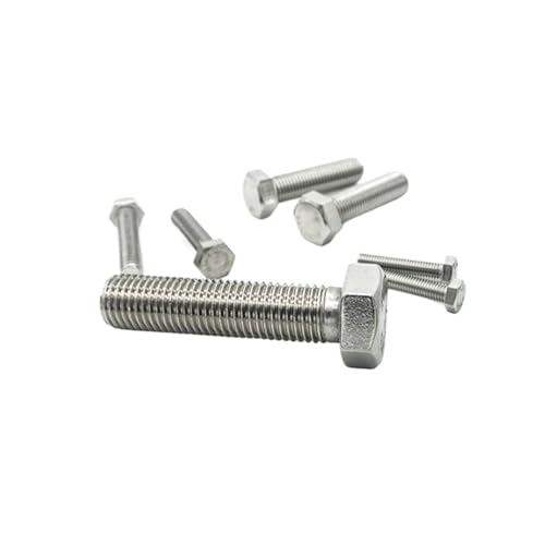 SXPXP M1.6 M2 M2.5 M3 M4 Außensechskantschraube 304 A2 Edelstahl metrisches Gewinde DIN933 Außensechskantschraube(M2x5mm-100pcs) von SXPXP