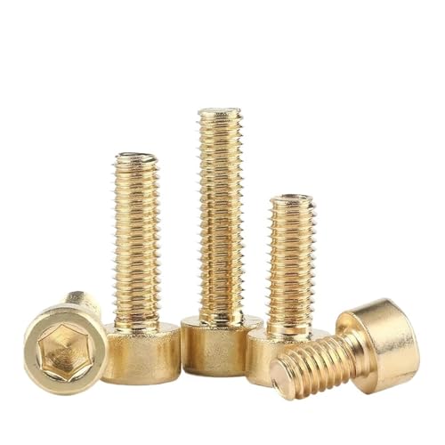 SXPXP Reines Kupfer Allen Hexagon Innensechskantschraube Schraube M3 M4 M5 M6 M8 M10 M12(M4x8mm 20pcs) von SXPXP