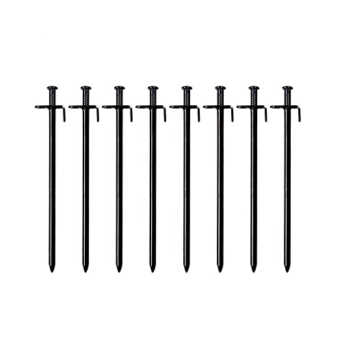 SXPXP Zeltheringe aus Stahl, Zeltheringe, 8 Stück, zum Klettern/Camping im Freien, für Camping, Wandern, Rucksack/Schwarz (20 cm) von SXPXP