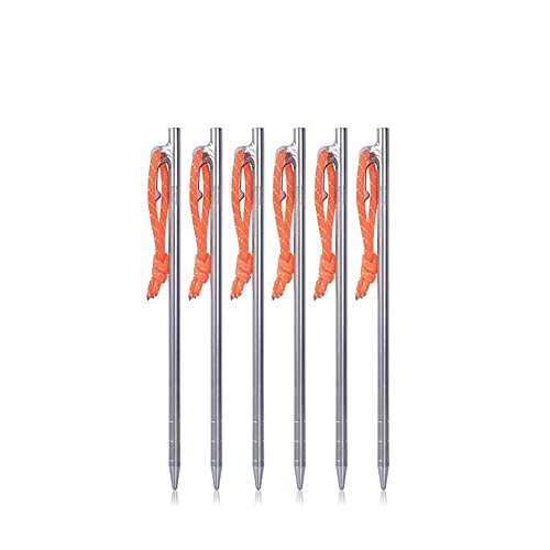 SXPXP Zeltstangen Heringe für Zeltnägel für Campingzelte Erdspieße für schwere Lasten Zubehör für Zelte für harte Böden 4/6 Stück (M 6 Stück 24 cm) von SXPXP