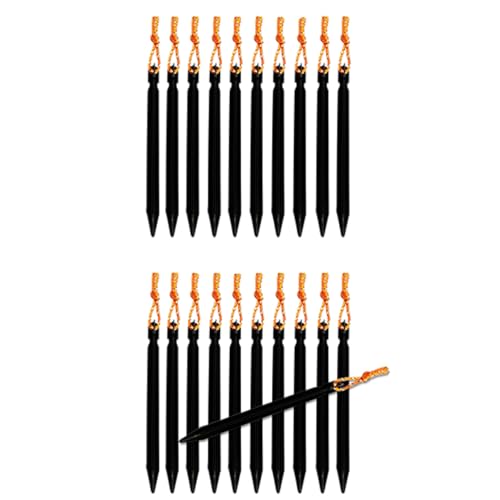 Zeltheringe, 10 Stück, Schneeklammern, Aluminium, Sandheringe, V-Form, Heringe, Zelt, Schwarz von SXPXP