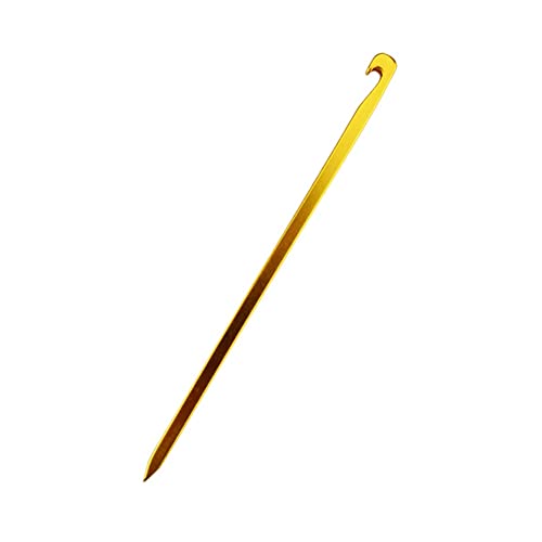 Zeltstangen Zeltheringe 10 Stück Aluminium Zeltheringe Ultraleichter Vierkantnagel 16 cm, Zeltheringe Metall/Zeltzubehör für Camping, Wandern, Backpacking (Gold) von SXPXP