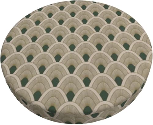 Runder Barhocker Kissenbezug mit Blumenmuster, Retro Boho Samt Hocker Schonbezug, Elastischer Randbezug(Brown,13 inch) von SXQCKJ