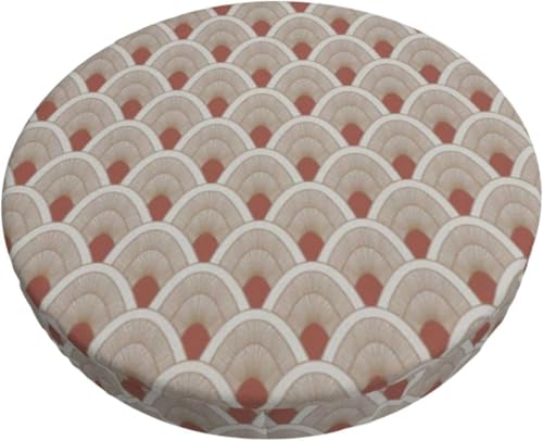Runder Barhocker Kissenbezug mit Blumenmuster, Retro Boho Samt Hocker Schonbezug, Elastischer Randbezug(Khaki,12 inch) von SXQCKJ