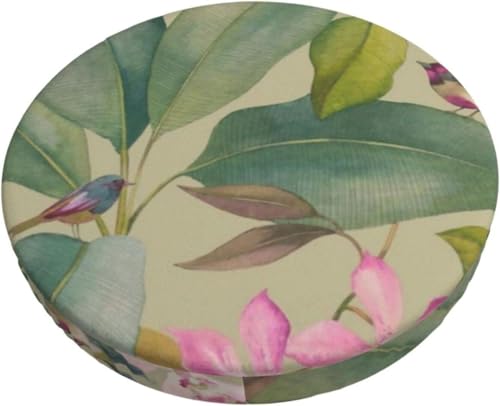 Runder Barhocker Kissenbezug mit Blumenmuster, Retro Boho Samt Hocker Schonbezug, Elastischer Randbezug(Lotus,14 inch) von SXQCKJ