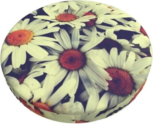 SXQCKJ Boho Samt Sitzkissenbezug für Runde Barhocker, Sitzkissenbezug mit Elastischem Rand und Aquarellblumenmotiv, Waschbarer, Weicher Hockerbezug(Retro 2,13 inch) von SXQCKJ