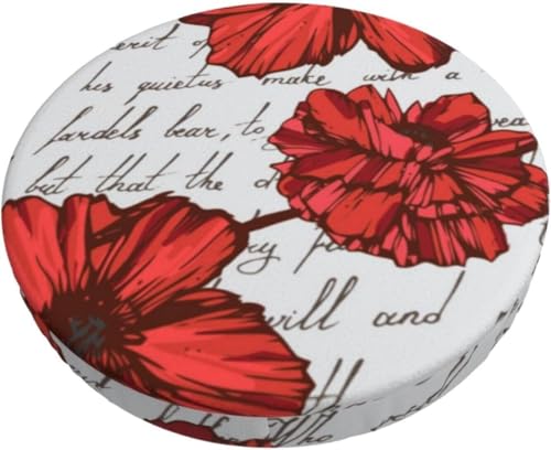 SXQCKJ Boho Samt Sitzkissenbezug für Runde Barhocker, Sitzkissenbezug mit Elastischem Rand und Aquarellblumenmotiv, Waschbarer, Weicher Hockerbezug(Romantic,14 inch) von SXQCKJ