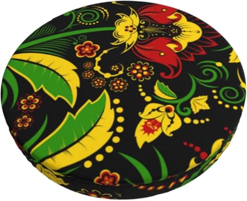 SXQCKJ Boho Sitzkissenbezug für Runde Barhocker, Elastischer Rand, Waschbarer, Weicher Sitzkissenbezug, Universelle Passform, Schützt Das Stuhlkissen(Boho Flower (2),13 inch) von SXQCKJ