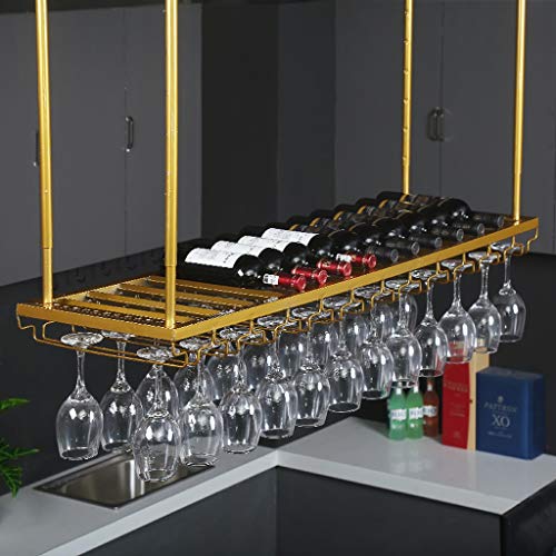 SXQYRD Decken-Weinglasregale, an der Decke hängende Weinflaschenhalter, Stielglasregale, Metall-Weinkelchregal, Bar, Esszimmer, Aufbewahrung, Display, Weinregal von SXQYRD