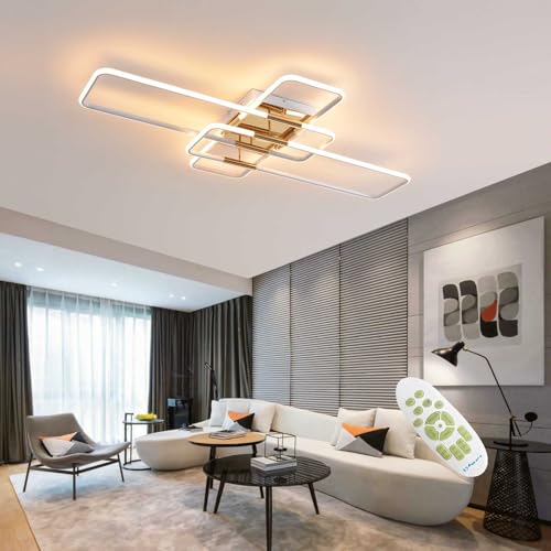 SXQYSM Led Dimmbar - Deckenlampe Wohnzimmer Lampe Decke, Led - Deckenleuchte, Wohnzimmerlampe Mit Fernbedienung, FüR Schlafzimmer Esszimmer KüChe Kinderzimmer von SXQYSM