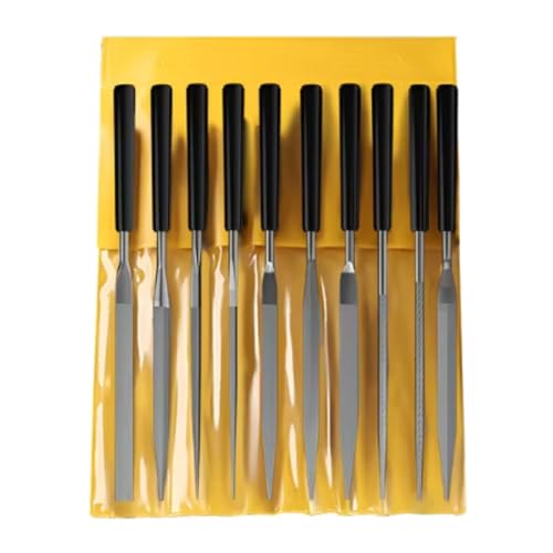 10-teiliges Metall-Nadelfeilen-Set für Holz- und Metallpolieren mit Stahlkonstruktion, detaillierte Metallarbeiten und Steinhandwerk, Doppelschnittfeile 10-teiliges Metall-Nadelfeilen-Set für Holz- und Metallpolieren mit Stahlkonstruktion, detaillierte Metallarbeiten und Steinhandwerk, Doppelschnittfeile von SXRQ