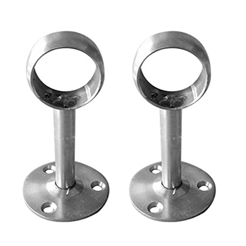 2 Stück robuste Stangenbuchsenflanschhalter, Edelstahl, Kleiderschrankhalterung, Vorhang, Deckenhalterung, Schranksockeln, Flanschstangenhalter, strapazierfähig von SXRQ