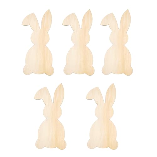 5 x Haseneier-Form-Ausschnitte, unlackierte Holzscheiben für Erwachsene und Kinder, Malerei, hängende Ornamente, Heimdekoration, Urlaub, Basteln 5 x Haseneier-Form-Ausschnitte, unlackierte Holzscheiben für Erwachsene und Kinder, Malerei, hängende Ornamente, Heimdekoration, Urlaub, Basteln von SXRQ