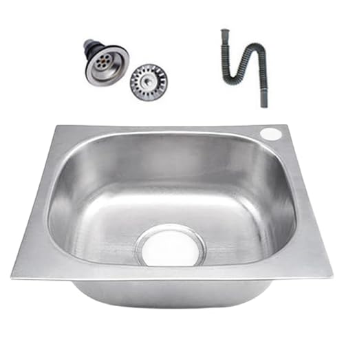 Edelstahl Quadratische Küchenspülen Badezimmer Handwaschbecken Spüle Einzelbecken Geschirrspülen Spülbecken Spülbecken Einzelschale Geschirrspülen Balkon Eckig von SXRQ
