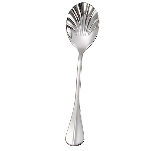Eleganter Edelstahllöffel in Muschelform mit verlängertem Griff für Desserts, Eis, Geschirr, Rührlöffel, modischer langer Griff von SXRQ