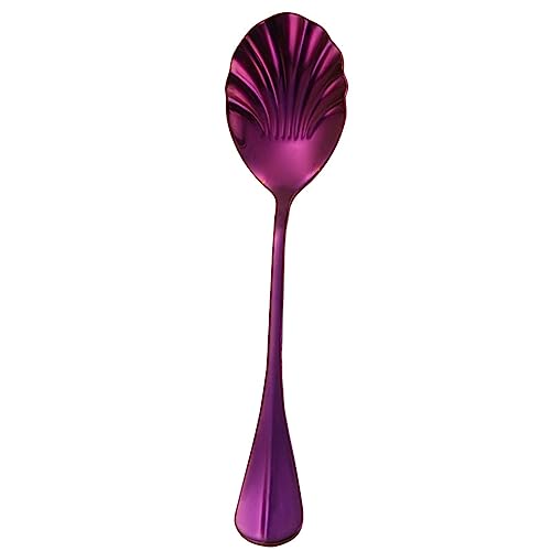 Eleganter Edelstahllöffel in Muschelform mit verlängertem Griff für Desserts, Eis, Geschirr, Rührlöffel, modischer langer Griff von SXRQ