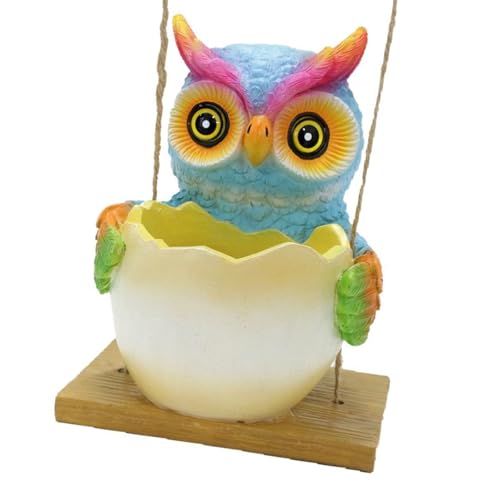 Eulen-Hänge-Pflanzgefäß aus Kunstharz, für Balkon und Garten, schöne Töpfe für einfache Pflege, kleine Blumen- und Pflanztöpfe, Küchen-Hänge-Pflanzgefäß Eulen-Hänge-Pflanzgefäß aus Kunstharz, für Balkon und Garten, schöne Töpfe für einfache Pflege, kleine Blumen- und Pflanztöpfe, Küchen-Hänge-Pflanzgefäß von SXRQ