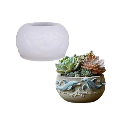 Flexible Silikon-Delfin-Pflanzgefäßform, Schmuckherstellung, Werkzeug-Textur für einfaches Entformen und Mehrzweckgebrauch, flexible Bastelform Flexible Silikon-Delfin-Pflanzgefäßform, Schmuckherstellung, Werkzeug-Textur für einfaches Entformen und Mehrzweckgebrauch, flexible Bastelform von SXRQ