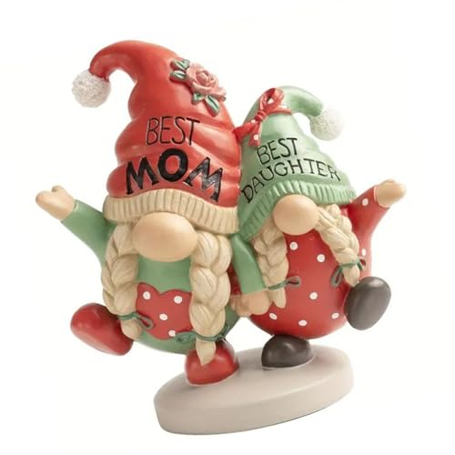 Gartenzwerge, Statue Mutter und Tochter, Weihnachtsskulptur für Rasen, Balkon, Dekoration, wasserdicht, Kunstharz, handbemalt, Gartendekorationen von SXRQ