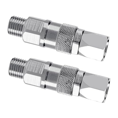 Hochdruck-Edelstahlverbindungen, 6,35 mm (1/4 Zoll), drehbar, für Airless-Farbspritzgeräte, Schlaucharmaturen, Stahlsprühgeräte, Schlauchverbinder, 2 Stück von SXRQ