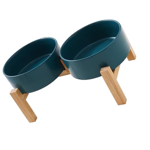 Holzständer, erhöhter Futternapf, Keramik-Futter-/Wassernapf, Futterlösung mit großer Kapazität für Katzen, Hunde, Keramik, Tierfutter und Wasser Holzständer, erhöhter Futternapf, Keramik-Futter-/Wassernapf, Futterlösung mit großer Kapazität für Katzen, Hunde, Keramik, Tierfutter und Wasser von SXRQ