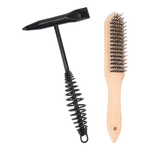 Professionelles Meißel-Set mit Meißelhammer und Drahtbürste für Schweißrückstände, 2 Stück Stahldraht Professionelles Meißel-Set mit Meißelhammer und Drahtbürste für Schweißrückstände, 2 Stück Stahldraht von SXRQ