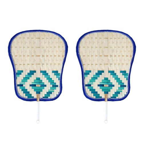 SXRQ 2 elegante Rattan-Hochzeitsfächer, Handheld-Zubehör für Zeremonien, wiederverwendbar, Outdoor-Event-Dekoration, Hochzeits-Handfächer von SXRQ