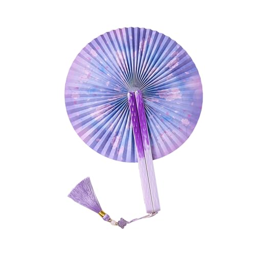 SXRQ Faltbarer Handventilator, runde Designs für Innen- und Außenbereich, Veranstaltungen, Reisen und Heimdekoration, Kunststoff + Papierkühlung von SXRQ