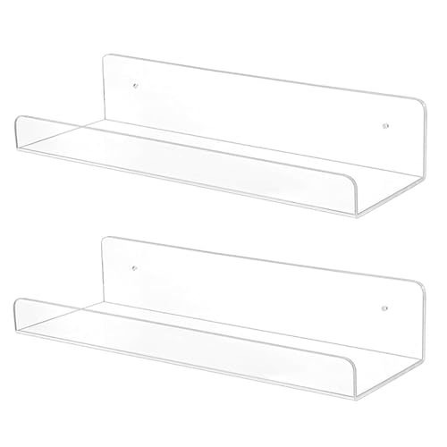 Schwebende Wandregale, Badezimmerregal, einlagig, platzsparend, transparent, U-Form, Ausstellungsregal, Bücherregal, Badezimmer, 2 Stück Schwebende Wandregale, Badezimmerregal, einlagig, platzsparend, transparent, U-Form, Ausstellungsregal, Bücherregal, Badezimmer, 2 Stück von SXRQ