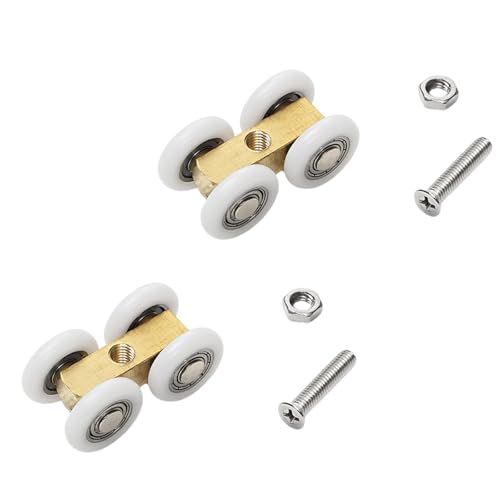 Universalrollen für Duschglastüren, korrosionsbeständig, 4 Räder, zum Aufhängen, für Badezimmertüren, Badezimmer, Dusche, Schiebetürrollen, 2 Stück Universalrollen für Duschglastüren, korrosionsbeständig, 4 Räder, zum Aufhängen, für Badezimmertüren, Badezimmer, Dusche, Schiebetürrollen, 2 Stück von SXRQ