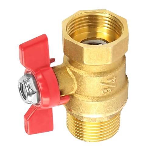 Zwei-Wege-Messing-Absperrventile mit 1,9 cm (3/4 Zoll) Gewinde und Schmetterlingsgriff, Kugelhähne für Kraftstoffe, Wasser, Öl, Luft, dauerhafte Außengewinde, Rohrverschraubung von SXRQ