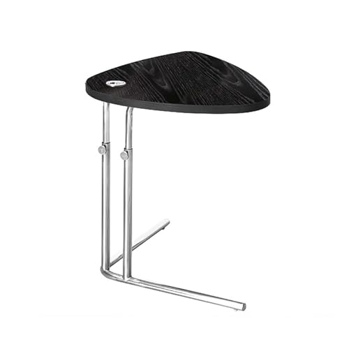 C-förmiger Beistelltisch, kleines Sofa zum Unterschieben, TV-Tabletttisch für Wohnzimmer, Schlafzimmer, Metallrahmen (Farbe: Schwarz) von SXSCARKX