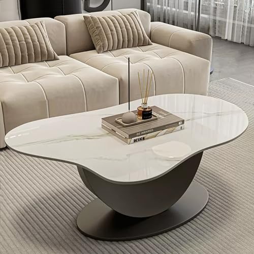 Moderner Cloud-Couchtisch, Wohnzimmer-Akzent, speziell geformter Mittel-Beistelltisch aus Metall für Esszimmer, Zimmer, Schlafzimmer, Büro (Farbe: Schwarz + Schwarz, Größe: 100 x 6 von SXSCARKX